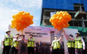 Intiland Gelar Topping Off Apartemen Fifty Seven Promenade